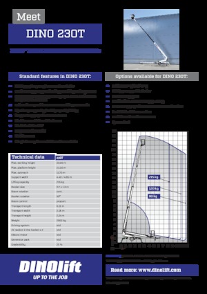 Piattaforme aeree telescopiche su rimorchio trainabile Dino Lift Dino 230T