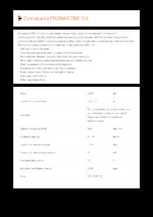 Spazzatrici stradali a rimorchio Pronar ZMC 3.1