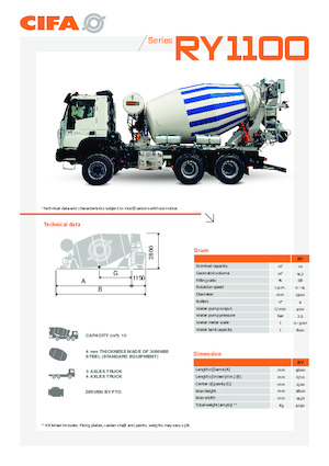 Betoniere su autotelaio CIFA RY 1100