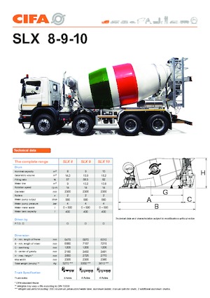 Betoniere su autotelaio CIFA SLX 9