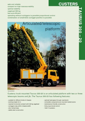 Piattaforme aeree articolate su rimorchio trainabile Custers Taurus 300-20