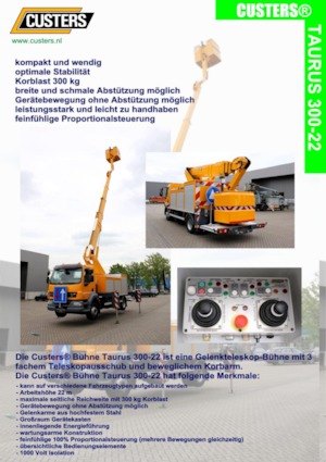 Piattaforme aeree articolate su rimorchio trainabile Custers Taurus 300-22