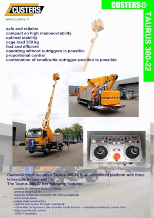 Piattaforme aeree articolate su rimorchio trainabile Custers Taurus 300-22