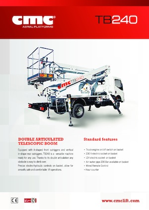 Piattaforme aeree articolate su rimorchio trainabile CMC TB240