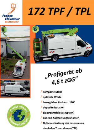 Piattaforme aeree telescopiche autocarrate France Elévateur 172 TPF