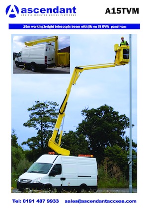Piattaforme aeree telescopiche autocarrate Ascendant A15TVM
