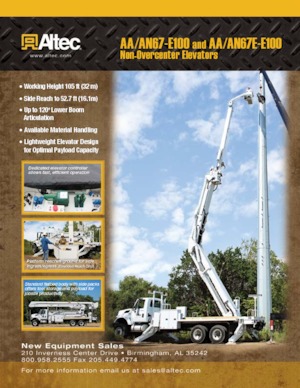 Piattaforme aeree articolate su rimorchio trainabile Altec AA67E-E100