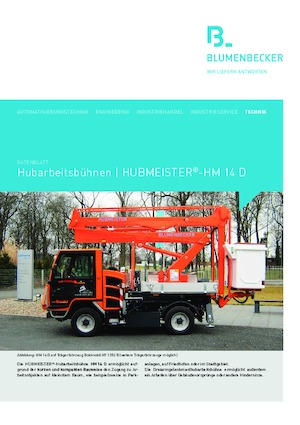 Piattaforme aeree articolate su rimorchio trainabile Blumenbecker - Hubmeister® HM 14 D