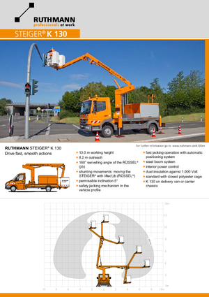 Piattaforme aeree articolate su rimorchio trainabile Ruthmann K 130