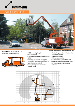 Piattaforme aeree articolate su rimorchio trainabile Ruthmann K 130