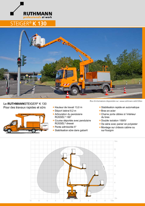 Piattaforme aeree articolate su rimorchio trainabile Ruthmann K 130