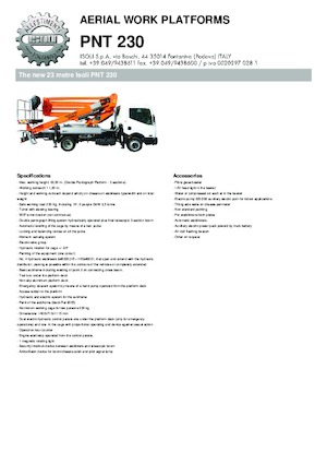 Piattaforme aeree articolate su rimorchio trainabile ISOLI PNT230