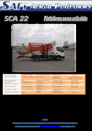 Piattaforme aeree articolate autocarrate Safi SCA 22 HE 