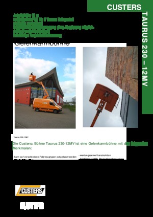 Piattaforme aeree articolate su rimorchio trainabile Custers Taurus 230- 12MV