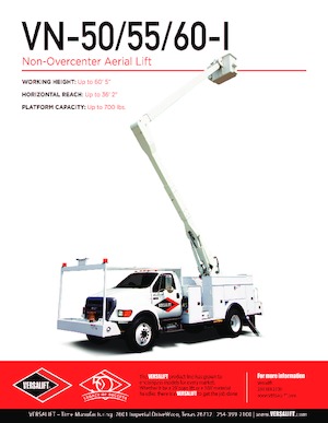 Piattaforme aeree articolate su rimorchio trainabile Versalift VN-55-I 