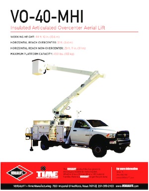 Piattaforme aeree articolate su rimorchio trainabile Versalift VO-40-MHI