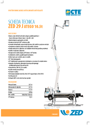 Piattaforme aeree articolate su rimorchio trainabile CTE ZED 29 J