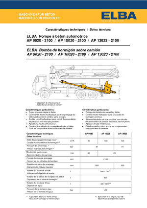 Pompe per calcestruzzo autocarrate Elba AP 9020