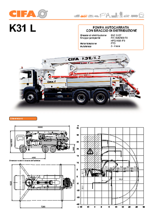 Pompe per calcestruzzo autocarrate CIFA K 31