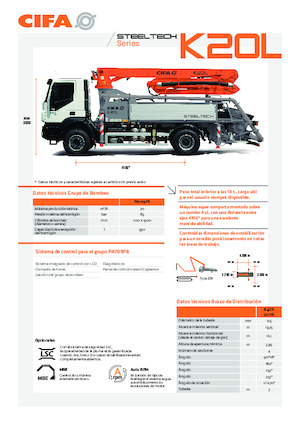 Pompe per calcestruzzo autocarrate CIFA K20L 