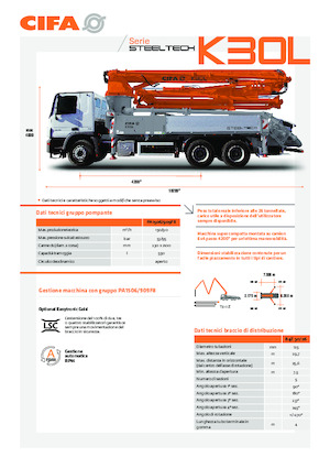 Pompe per calcestruzzo autocarrate CIFA K30L 