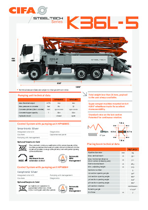 Pompe per calcestruzzo autocarrate CIFA K36L-5