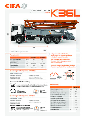 Pompe per calcestruzzo autocarrate CIFA K36L