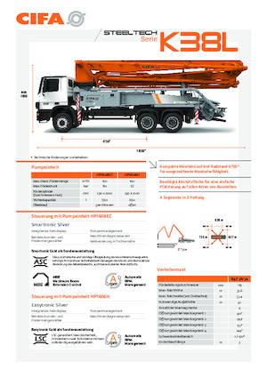 Pompe per calcestruzzo autocarrate CIFA K38L