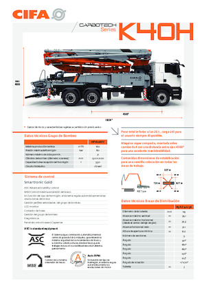 Pompe per calcestruzzo autocarrate CIFA K40H