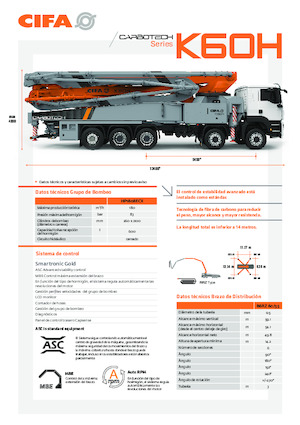 Pompe per calcestruzzo autocarrate CIFA K60H
