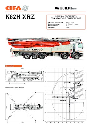 Pompe per calcestruzzo autocarrate CIFA K62H