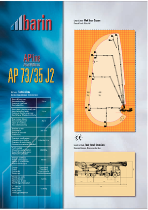 Piattaforme aeree articolate su rimorchio trainabile Barin AP 73/35 J2