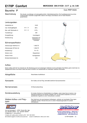 Piattaforme aeree articolate su rimorchio trainabile GSR E 170 P Comfort