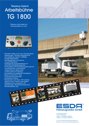 Piattaforme aeree articolate su rimorchio trainabile Esda TG 1800