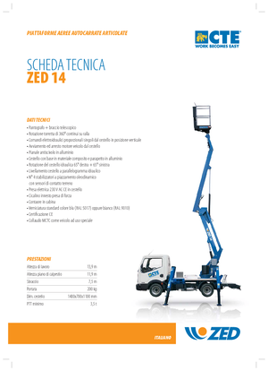 Piattaforme aeree articolate su rimorchio trainabile CTE Z 14