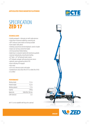 Piattaforme aeree articolate su rimorchio trainabile CTE Z 17