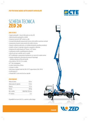 Piattaforme aeree articolate su rimorchio trainabile CTE Z 20