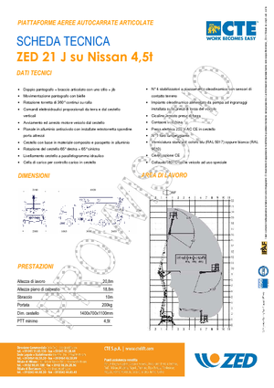 Piattaforme aeree articolate su rimorchio trainabile CTE Z 21