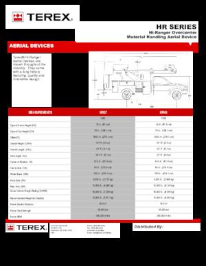 Piattaforme aeree telescopiche autocarrate Terex HR37