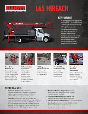 Piattaforme aeree telescopiche autocarrate Elliott Equipment L65R HiReach