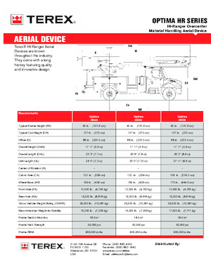Piattaforme aeree telescopiche autocarrate Terex Optima HR46