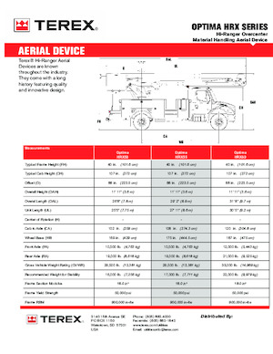 Piattaforme aeree telescopiche autocarrate Terex Optima HRX50