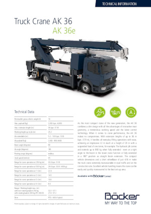 Gru telesc. montata su camion Böcker AK 36e