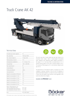 Gru telesc. montata su camion Böcker AK 42