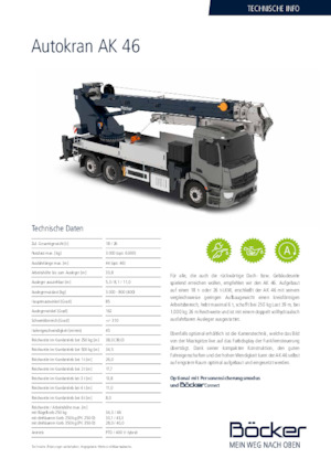 Gru telesc. montata su camion Böcker AK 46