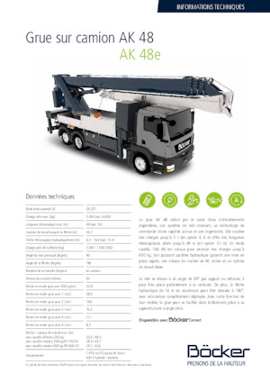 Gru telesc. montata su camion Böcker AK 48e