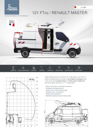Piattaforme aeree telescopiche autocarrate France Elévateur 121 FTcc