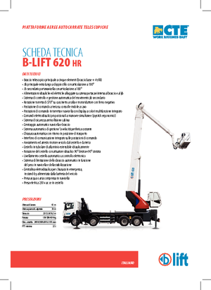 Piattaforme aeree telescopiche autocarrate CTE B-Lift 620 HR