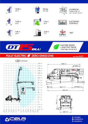 Piattaforme aeree telescopiche autocarrate CELA DT15 blu