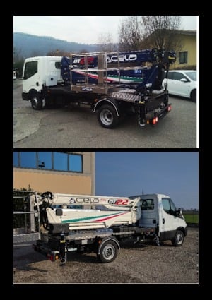 Piattaforme aeree telescopiche autocarrate CELA DT22